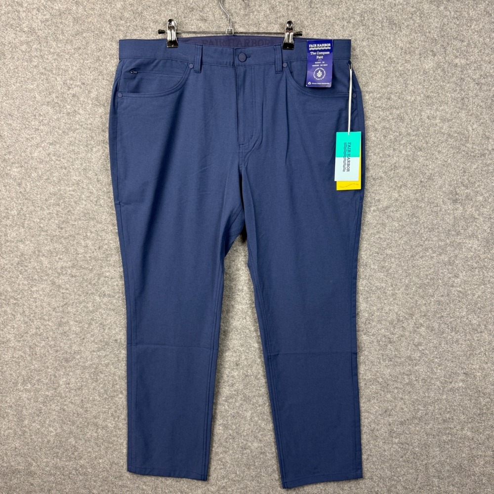 Fair Harbor The Compass Pant Mens 35x30 Navy Blue Recycled Performance CPP04-400